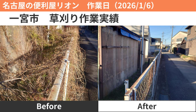 一宮市草刈り作業2026/1/6