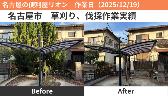 名古屋市草刈り、伐採作業2025/12/19