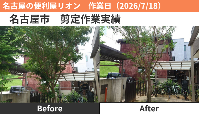 名古屋市剪定作業実績2026/7/18